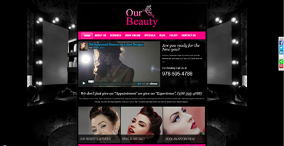 example of a salon website