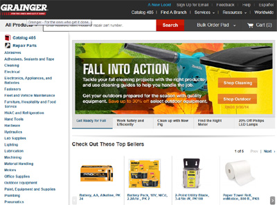example of a large manufacturer or distributor website